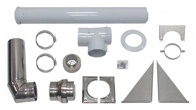 Vaillant Basis-Anschluss-Set 80/125 mm an der Fassade konzentrisch Edelstahl/PP, 0020042907