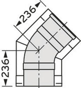 Vaillant Bogen 45 Grad DN 300/200 Edelstahl für Abgassystem Fassade DN 200, 0020095548