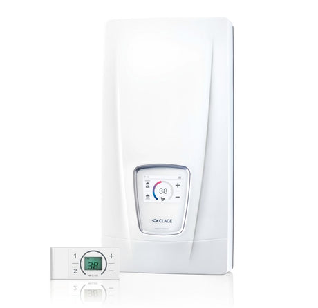 CLAGE DSX Touch, E-Komfortdurchlauferhitzer mit Funkfernbedienung, 18 - 27 kW / 400 Volt, druckfest, 3200-36600