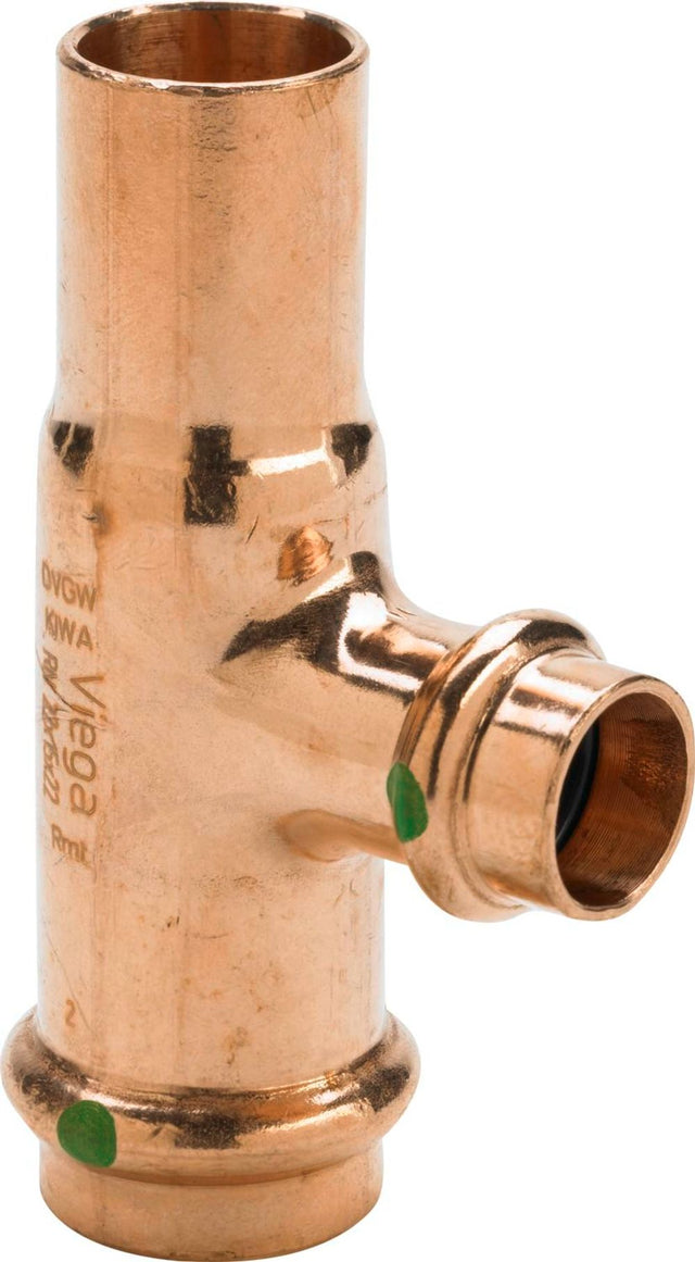 Viega Profipress-T-Stück, d1 22, d2 15, d3 22 Kupfer Modell 2418.1, 477356
