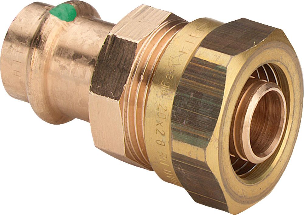 Viega Profipress Sanpress-Übergangsverschraubung, d1 15, d2 16 Rotguss Modell 2213, 288068