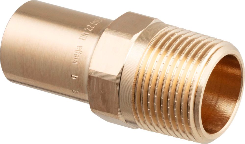 Viega Profipress Sanpress-Einsteckstück, d 22mm, R 1/2 Rotguss oder Siliziumbronze Modell 2211.1, 119676