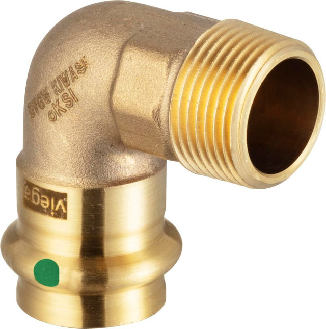Viega Profipress Sanpress-Übergangsbogen 90 Grad, d 15mm, R 3/4 Rotguss oder Siliziumbronze Modell 2214, 443030