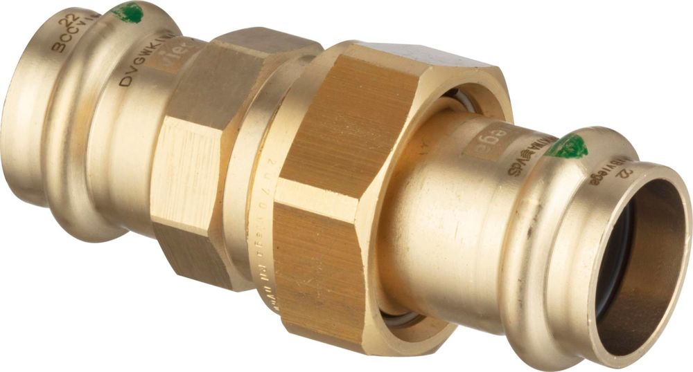 Viega Profipress Sanpress-Verschraubung, d 35mm Rotguss oder Siliziumbronze, Messing Modell 2260, 130947
