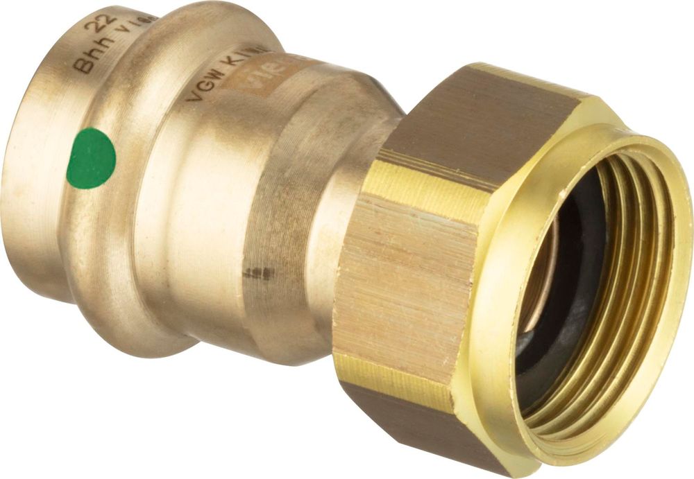 Viega Profipress Sanpress-Anschlussverschraubung, d 15mm, G 3/4 Rotguss oder Siliziumbronze, Messing Modell 2263, 265663