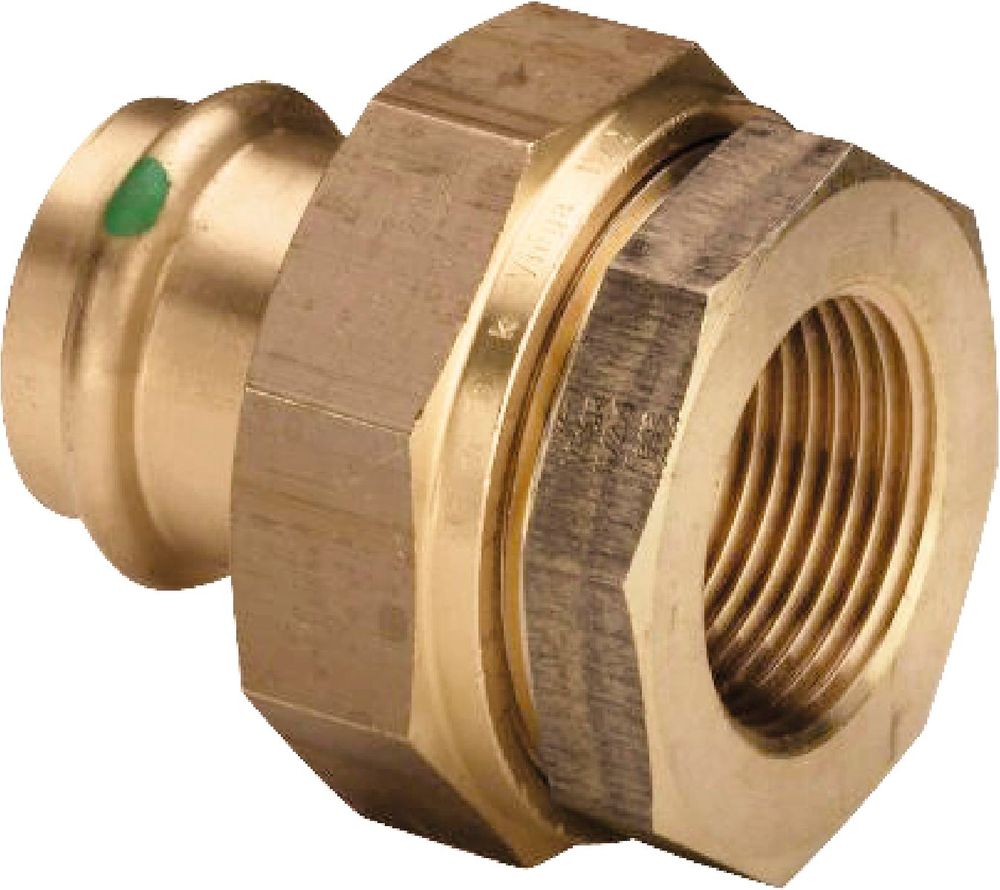 Viega Profipress Sanpress-Isolierverschraubung, Rp 3/4, d 15mm Rotguss oder Siliziumbronze, Messing Modell 2267, 469467