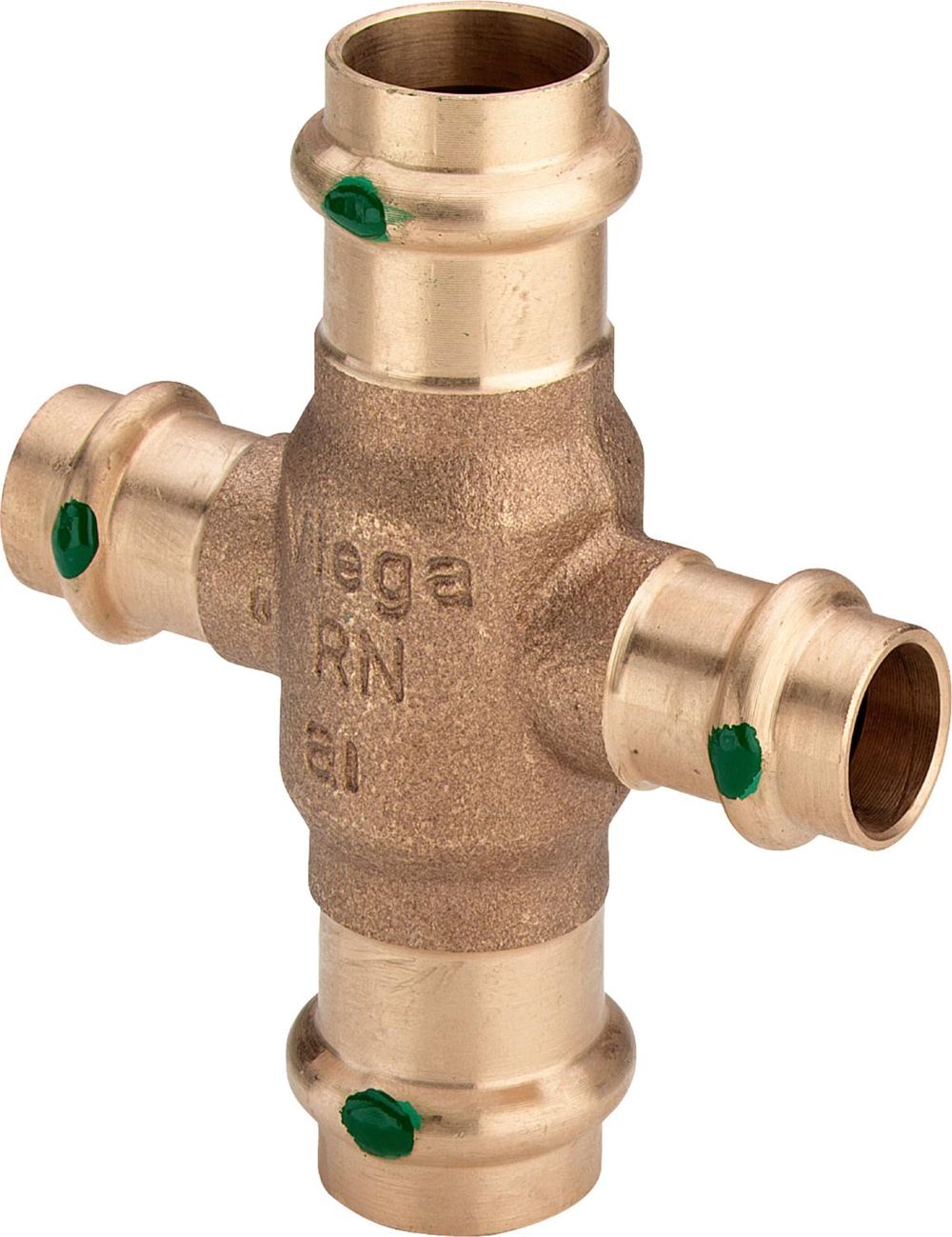 Viega Profipress Sanpress-Kreuzungsstück, d1 22, d2 15 Rotguss oder Siliziumbronze Modell 2244, 424497