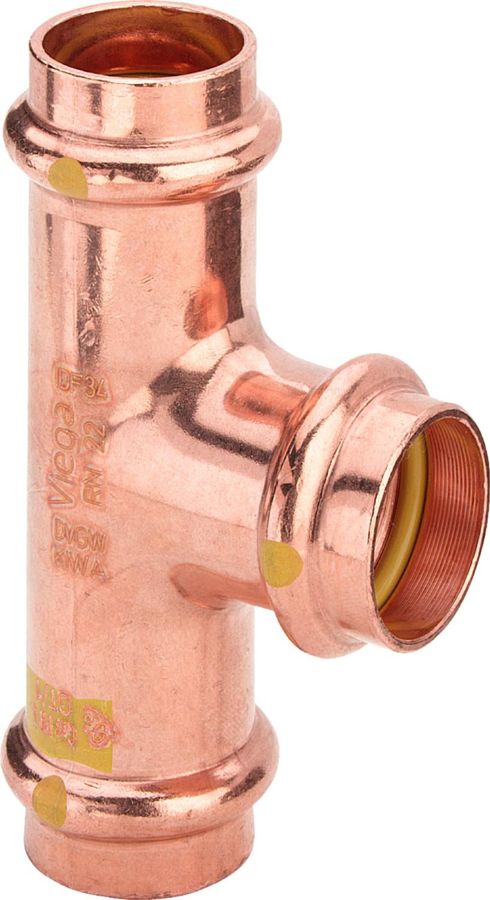 Viega Profipress G-T-Stück, d1 12, d2 12, d3 12 Kupfer Modell 2618, 346959