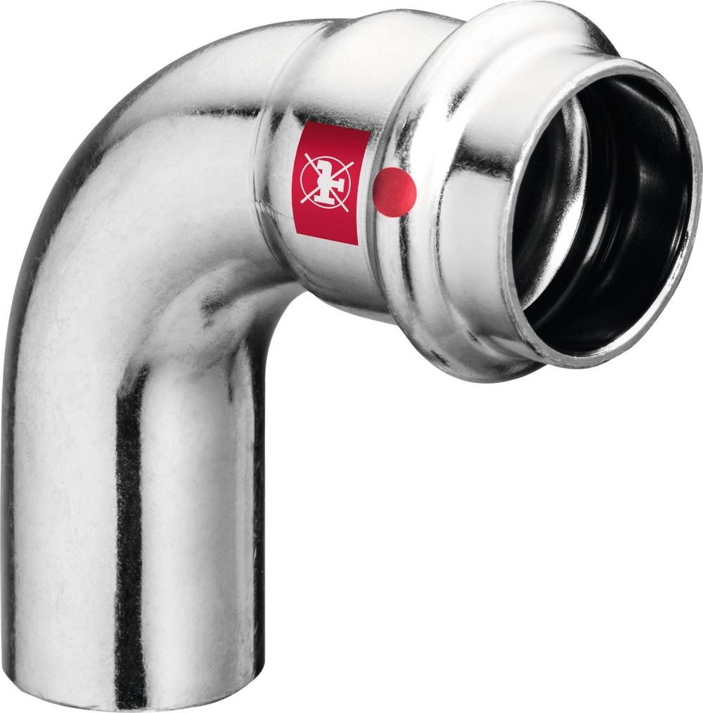 Viega Prestabo-Bogen 90 Grad, d 54mm Stahl unlegiert, verzinkt Modell 1116.1, 558253