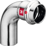 Viega Prestabo-Bogen 90 Grad, d 54mm Stahl unlegiert, verzinkt Modell 1116.1, 558253