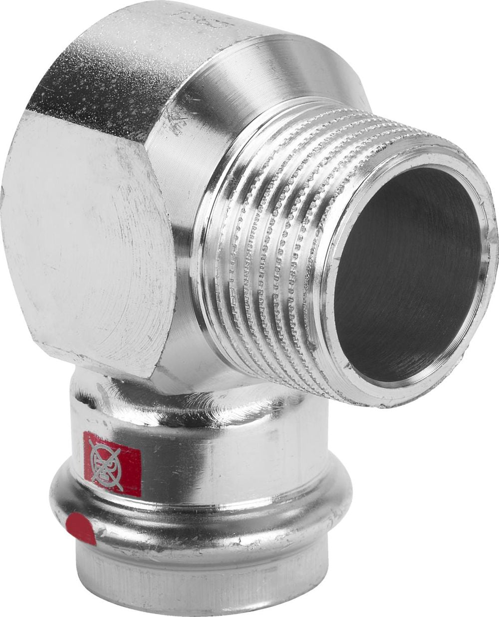 Viega Prestabo-Übergangswinkel 90 Grad, d 15mm, R 1/2 Stahl unlegiert, verzinkt Modell 1114.1, 559526