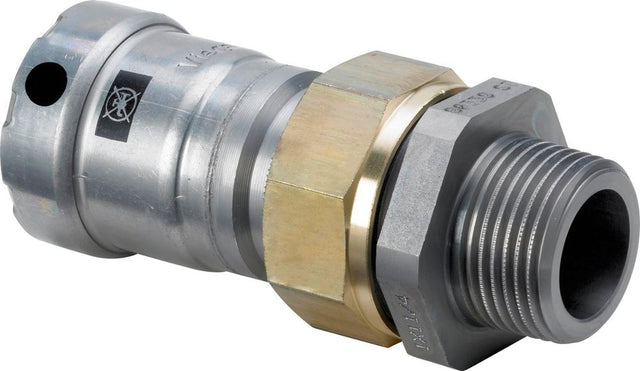 Viega Megapress-Übergangsverschraubung, DN 20, R 3/4 Stahl unlegiert, Zink-Nickel-Beschichtung Modell 4265, 718909