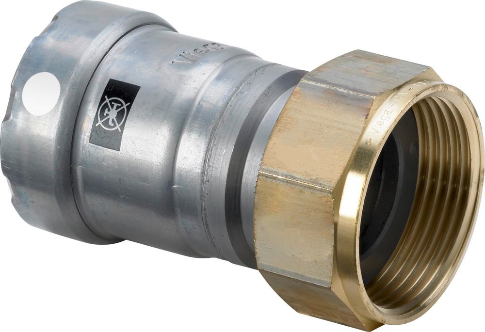 Viega Megapress S-Anschlussverschraubung, DN 32, G 11/2 Stahl unlegiert, Zink-Nickel-Beschichtung Modell 4363, 777708