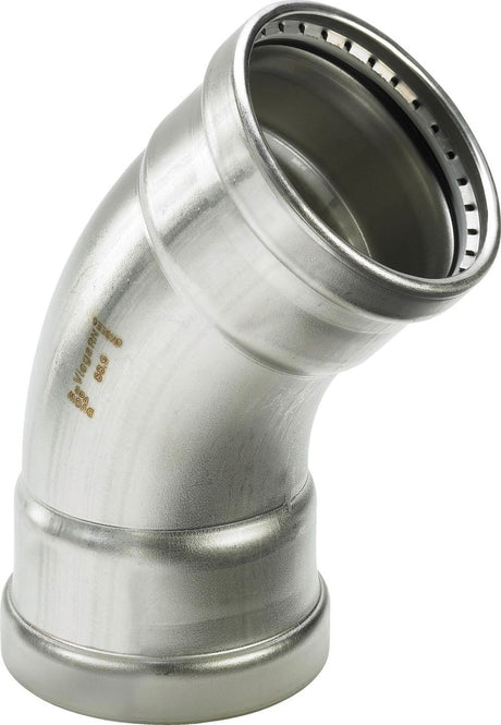 Viega Sanpress Inox LF Sanpress Inox XL LF-Bogen 45 Grad, d 88,9mm Stahl nichtrostend Modell 2326XLLF, 664954
