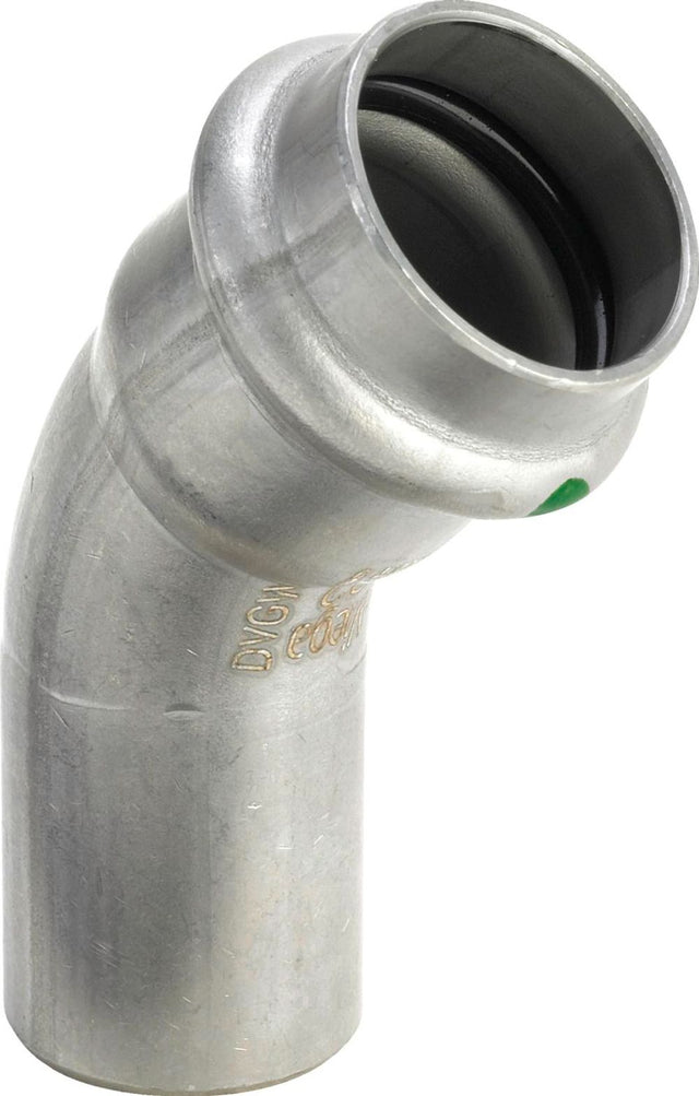 Viega Sanpress Inox-Bogen 45 Grad, d 54mm Stahl nichtrostend Modell 2326.1, 435448
