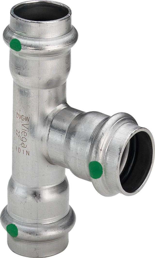 Viega Sanpress Inox-T-Stück, d1 54, d2 54, d3 54 Stahl nichtrostend Modell 2318, 435912