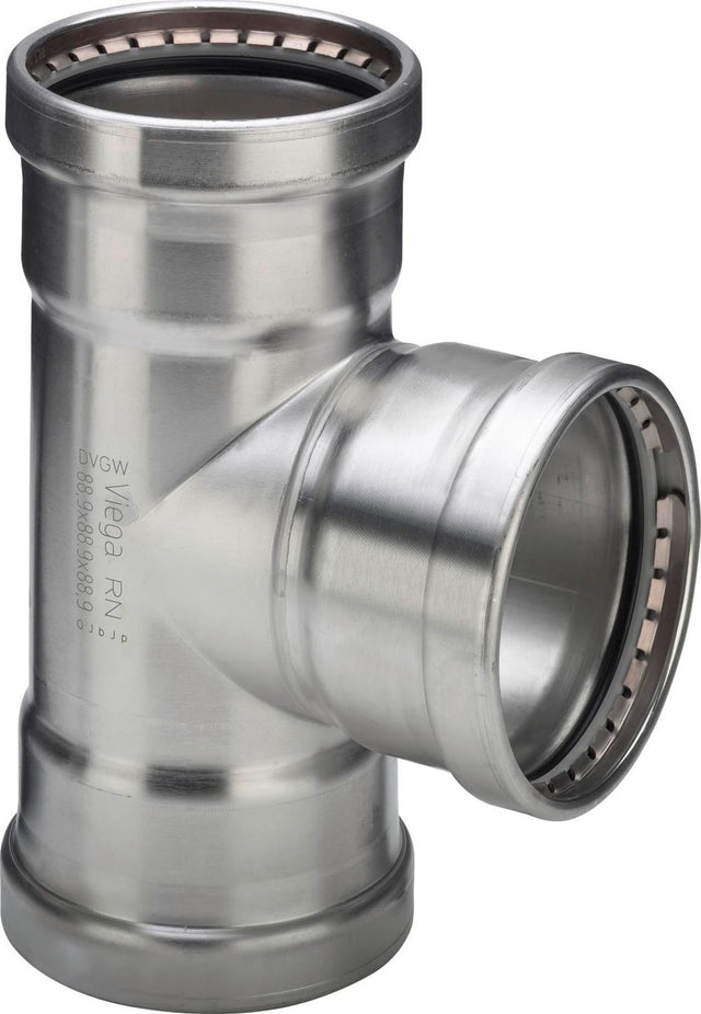 Viega Sanpress Inox LF Sanpress Inox XL LF-T-Stück, d1 108,0, d2 108,0, d3 108,0 Stahl nichtrostend Modell 2318XLLF, 665388