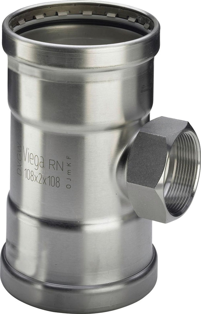 Viega Sanpress Inox LF Sanpress Inox XL LF-T-Stück, d1 76,1, Rp 3/4, d2 76,1 Stahl nichtrostend Modell 2317.2XLLF, 665739