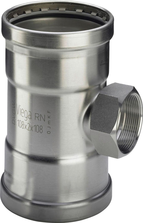Viega Sanpress Inox XL-T-Stück, d1 108,0, Rp 2, d2 108,0 Stahl nichtrostend Modell 2317.2XL, 482916