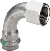 Viega Sanpress Inox-Übergangsbogen 90 Grad, d 35mm, Rp 11/4 Stahl nichtrostend Modell 2314.5, 437138