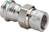 Viega Sanpress Inox-Übergangsverschraubung, d 15mm, Rp 3/4 Messing vernickelt, Stahl nichtrostend Modell 2362, 437466