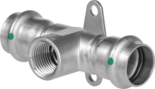 Viega Sanpress Inox-Wandscheiben-T-Stück, d1 15, Rp 1/2, d2 15 Stahl nichtrostend Modell 2317.3, 744083