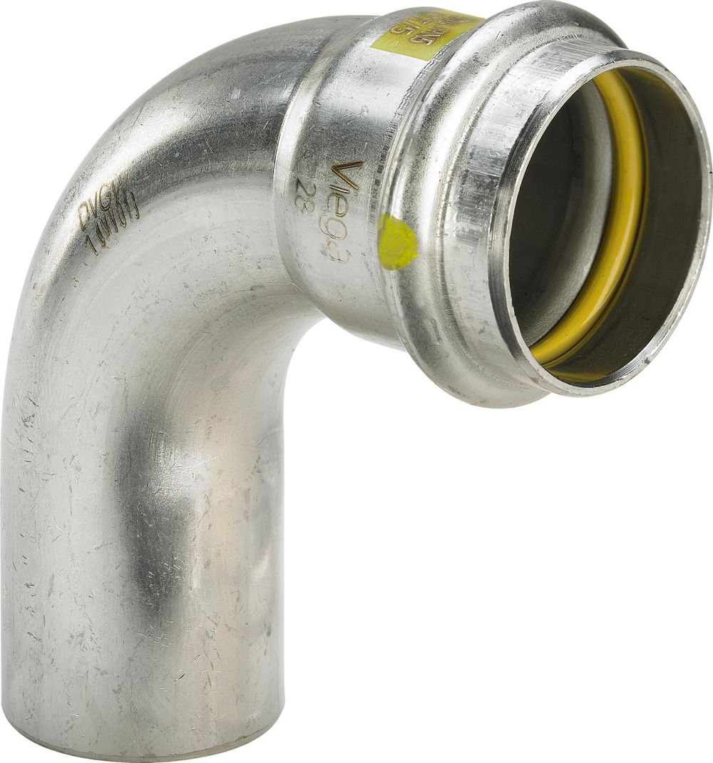 Viega Sanpress Inox G-Bogen 90 Grad, d 42mm Stahl nichtrostend Modell 0216.1, 486105