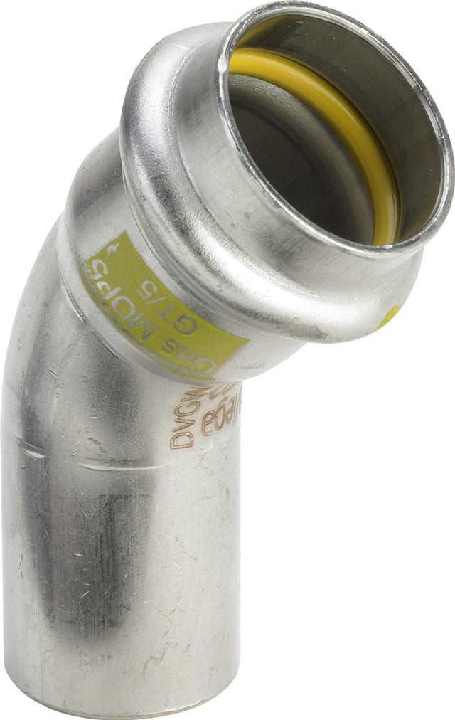 Viega Sanpress Inox G-Bogen 45 Grad, d 54mm Stahl nichtrostend Modell 0226.1, 486259