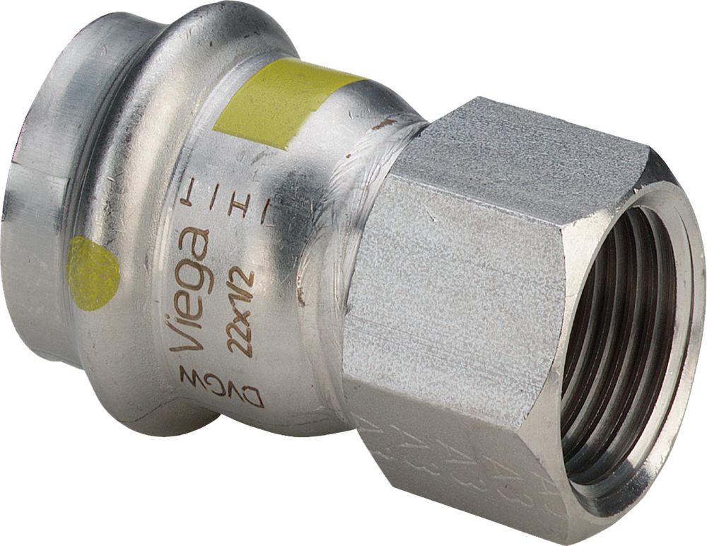 Viega Sanpress Inox G-Übergangsstück, d 22mm, Rp 1 Stahl nichtrostend Modell 0212, 486891