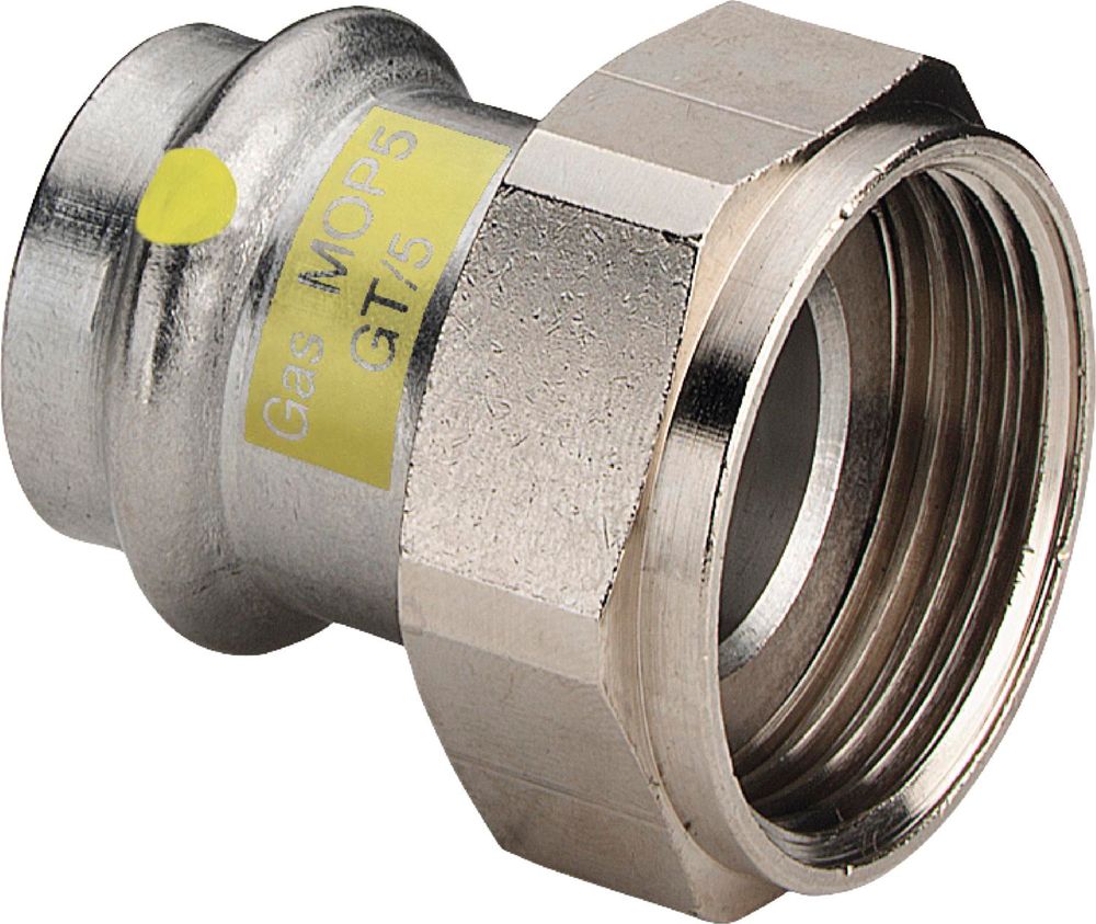 Viega Sanpress Inox G-Anschlussverschraubung, d 22mm, G 1 Stahl nichtrostend Modell 0263.1, 735838