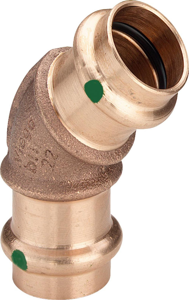 Viega Sanpress-Bogen 45 Grad, d 35mm Rotguss oder Siliziumbronze Modell 2226, 116156