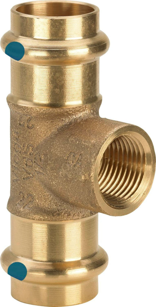 Viega Sanpress LF-T-Stück, d1 42, Rp 1/2, d2 42 Rotguss oder Siliziumbronze Modell 2217.2LF, 430825