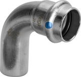 Viega Sanpress Inox LF-Bogen 90 Grad, d 22mm Stahl nichtrostend Modell 2316.1LF, 664763