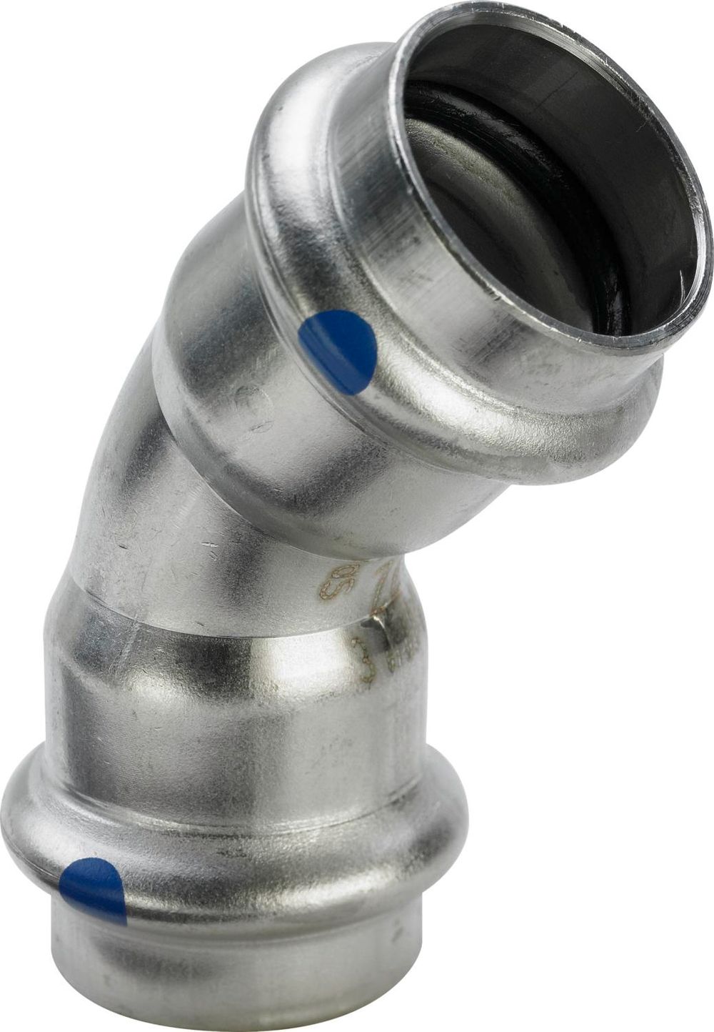 Viega Sanpress Inox LF-Bogen 45 Grad, d 22mm Stahl nichtrostend Modell 2326LF, 663124