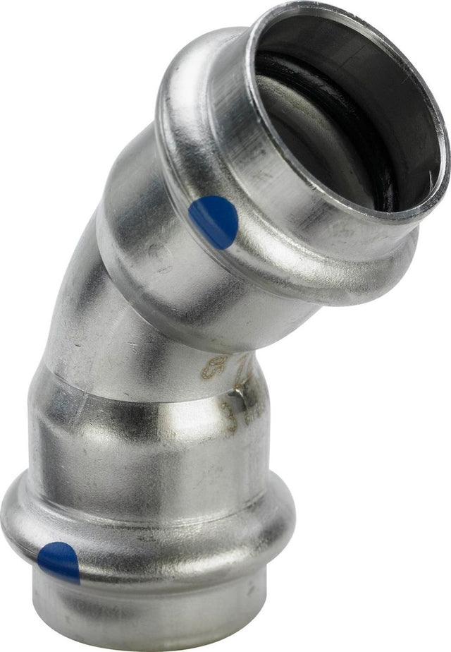 Viega Sanpress Inox LF-Bogen 45 Grad, d 22mm Stahl nichtrostend Modell 2326LF, 663124