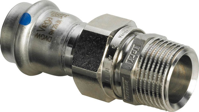 Viega Sanpress Inox LF-Übergangsverschraubung, d 54mm, R 2 Messing vernickelt, Stahl nichtrostend Modell 2365LF, 666651