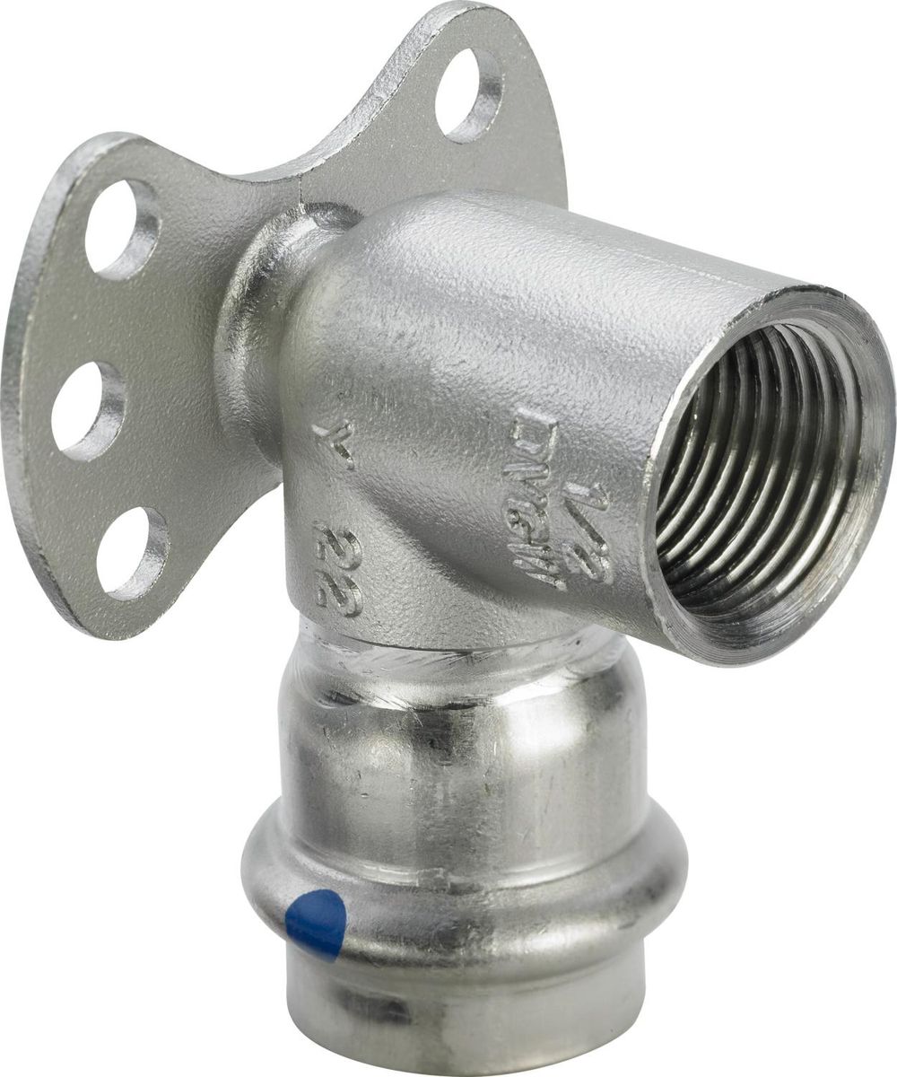 Viega Sanpress Inox LF-Wandscheibe, d 15mm, Rp 1/2 Stahl nichtrostend Modell 2325.5LF, 667061
