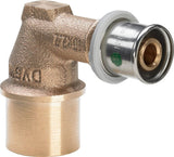 Viega Sanfix Fosta Sanfix P-Übergangsbogen 90 Grad, d 20mm, Rp 1/2 Rotguss Modell 2114.1, 303792