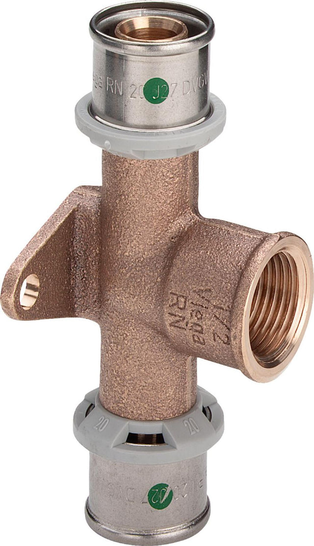 Viega Sanfix Fosta Sanfix P-Wandscheiben-T-Stück, d1 16, Rp 1/2, d2 16 Rotguss Modell 2125.8, 303099