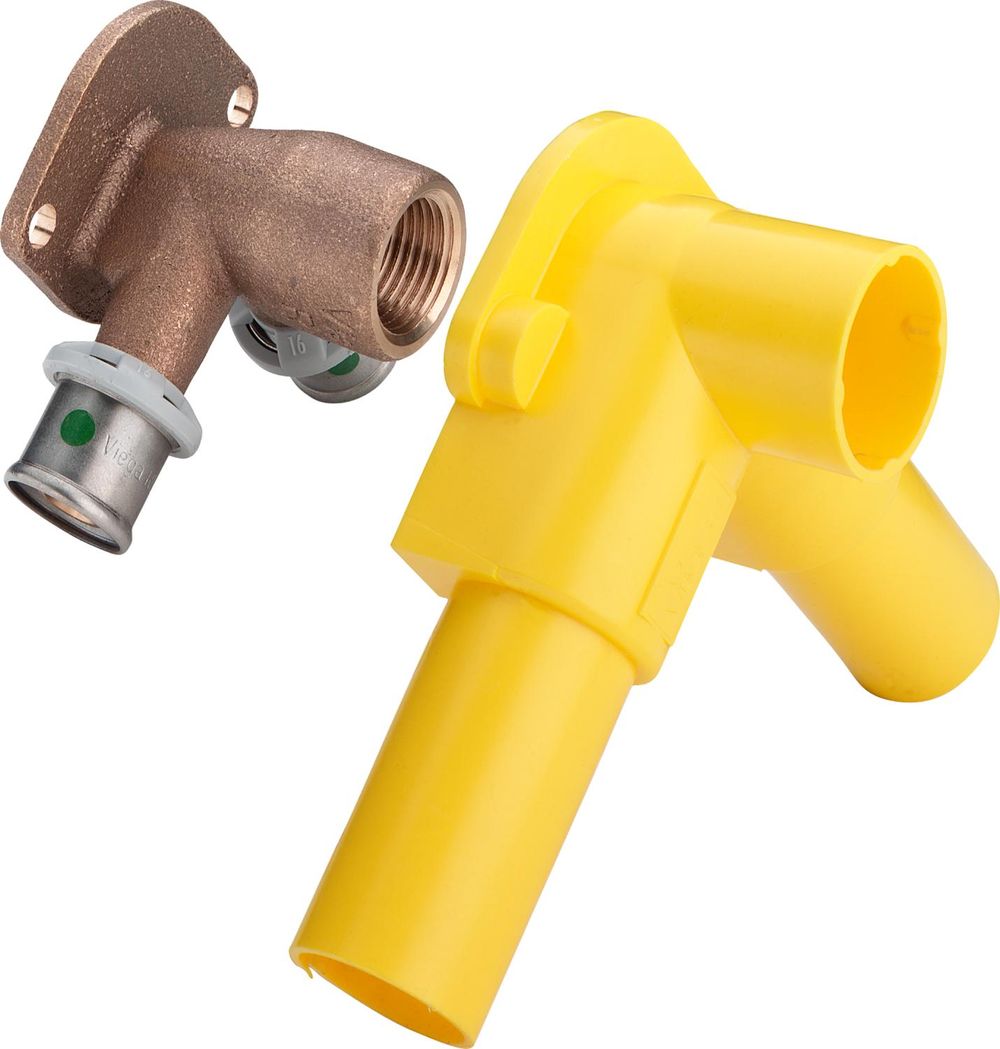 Viega Sanfix Fosta Sanfix P-Doppelwandscheibe, d1 16, Rp 1/2, d2 16 Rotguss, Kunststoff Modell 2125.4, 303648