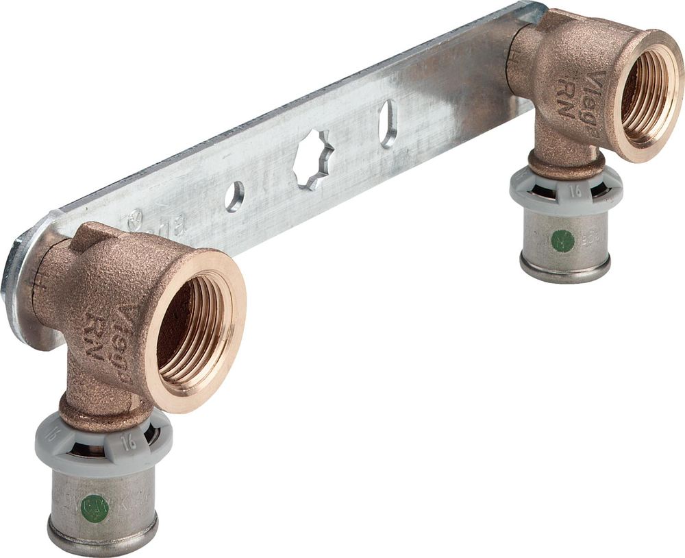 Viega Sanfix Fosta Sanfix P-Montageeinheit, d 16mm, Rp 1/2, Stichmaß 150 Rotguss, Stahl verzinkt Modell 2124.05, 331542