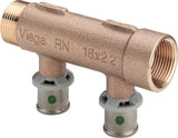 Viega Sanfix Fosta Sanfix P-Verteiler, d 16mm, G 3/4, n 2 Rotguss Modell 2126.06, 309237