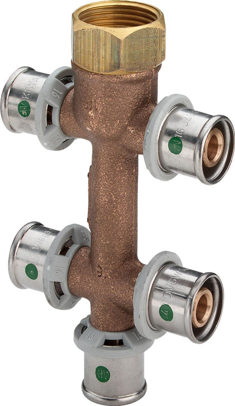 Viega Sanfix Fosta Sanfix P-Verteiler, d 16mm, G 3/4, n 5 Rotguss Modell 2126.09, 458171