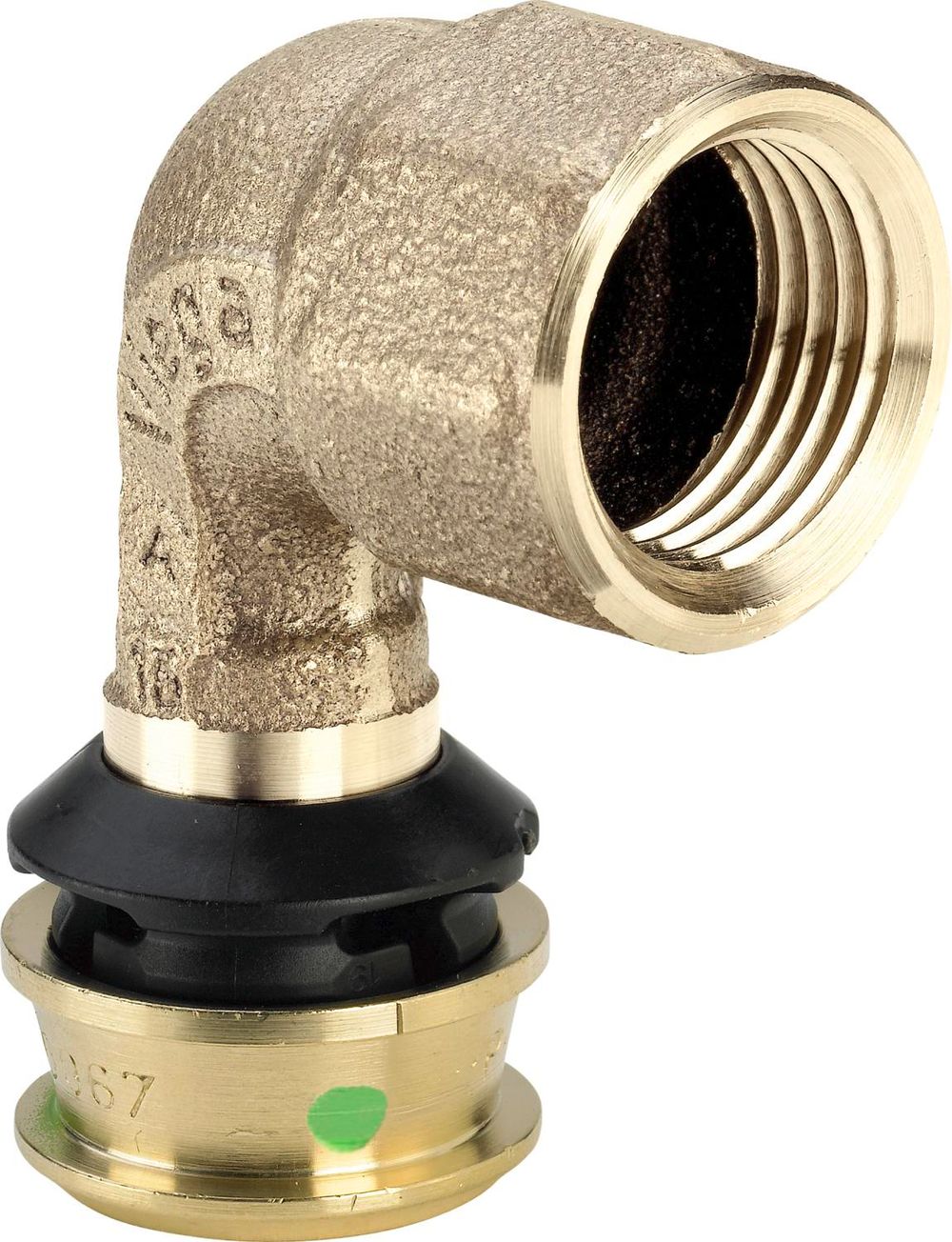 Viega Raxofix-Übergangsbogen 90 Grad, d 20mm, Rp 1/2 Siliziumbronze Modell 5314.11, 646110