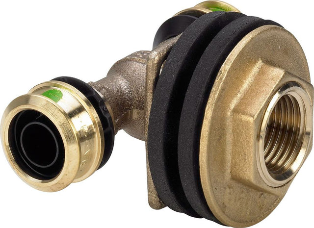 Viega Raxofix-Doppelwanddurchführung, d 16mm, Rp 1/2, G 3/4 Siliziumbronze Modell 5332.81, 647735