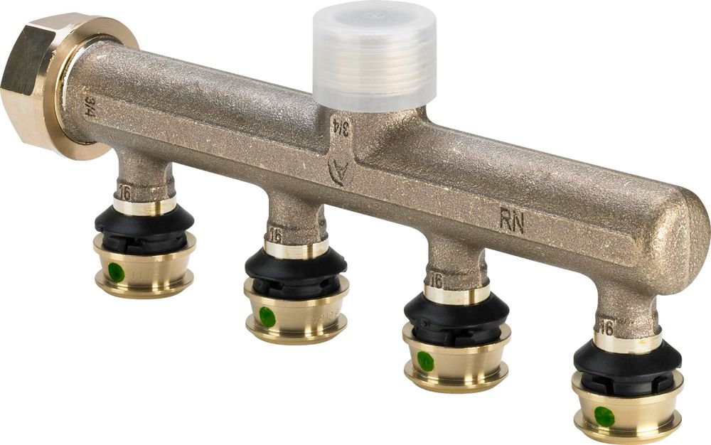Viega Raxofix-Verteiler, d 16mm, G 3/4, n 4 Siliziumbronze Modell 5326.05, 645595