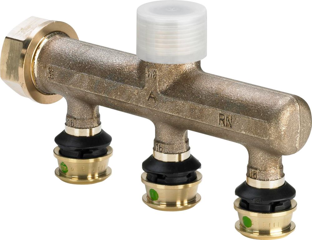 Viega Raxofix-Verteiler, d 16mm, G 3/4, n 3 Siliziumbronze Modell 5326.07, 645601