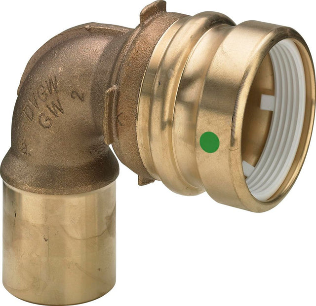 Viega Geopress-Einsteckbogen 90 Grad, d1 35, d2 40 Rotguss Modell 9616.1TW, 767044
