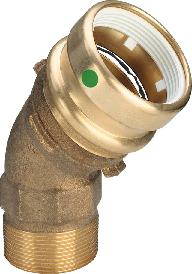 Viega Geopress-Übergangsbogen 45 Grad, d 63mm, R 2 Rotguss Modell 9626.2TW, 768133