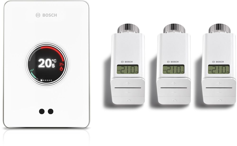 Bosch smarter WLAN-Regler EasyControl Set mit 3 Funk-Thermostaten, weiß, 7736701393